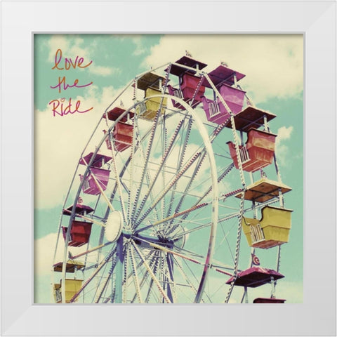 Love the Ride Border White Modern Wood Framed Art Print by Saghini, Lisa Hill