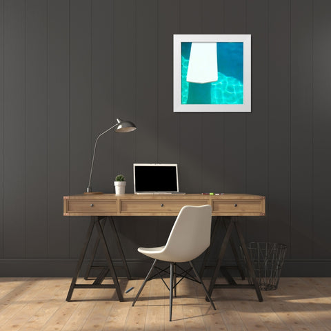 Pool Float White Modern Wood Framed Art Print by Saghini, Lisa Hill