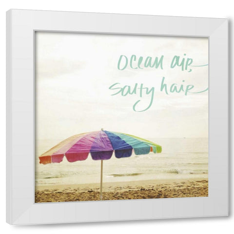 Ocean Air Border White Modern Wood Framed Art Print by Saghini, Lisa Hill