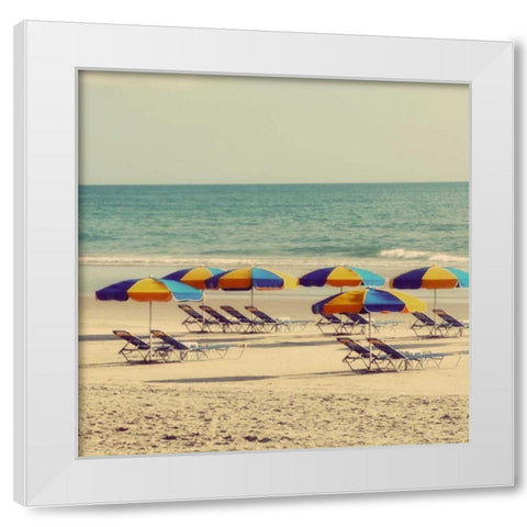 Beach Trip I White Modern Wood Framed Art Print by Peck, Gail