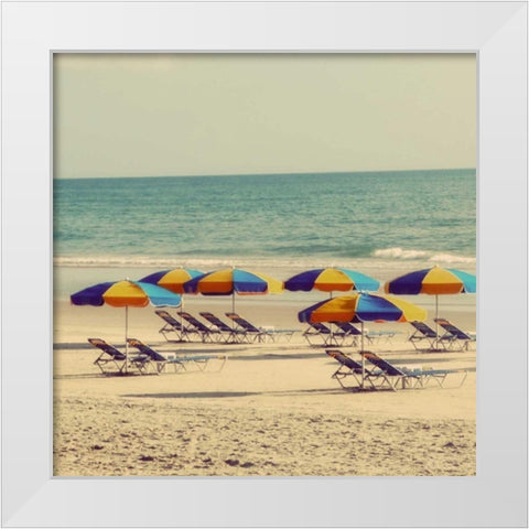 Beach Trip I White Modern Wood Framed Art Print by Peck, Gail