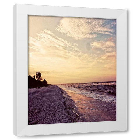 Crashing Waves White Modern Wood Framed Art Print by Peck, Gail