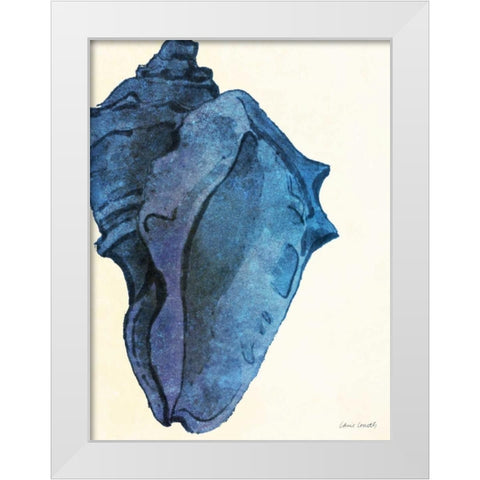 Blue Shell II White Modern Wood Framed Art Print by Loreth, Lanie