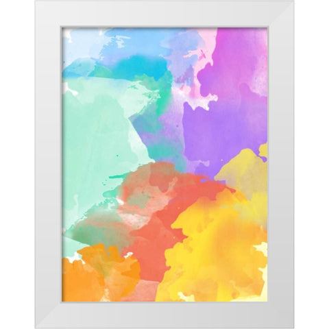 Watercolor Mess I White Modern Wood Framed Art Print by SD Graphics Studio
