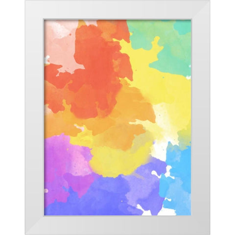 Watercolor Mess II White Modern Wood Framed Art Print by SD Graphics Studio