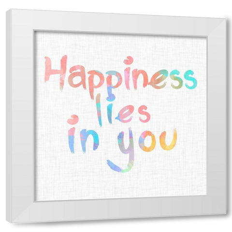 Colorful Linen Watercolors II White Modern Wood Framed Art Print by SD Graphics Studio