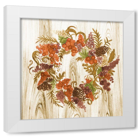 Metallic Wreath White Modern Wood Framed Art Print by Gaynor, Janice