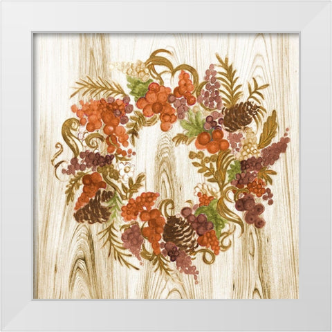 Metallic Wreath White Modern Wood Framed Art Print by Gaynor, Janice