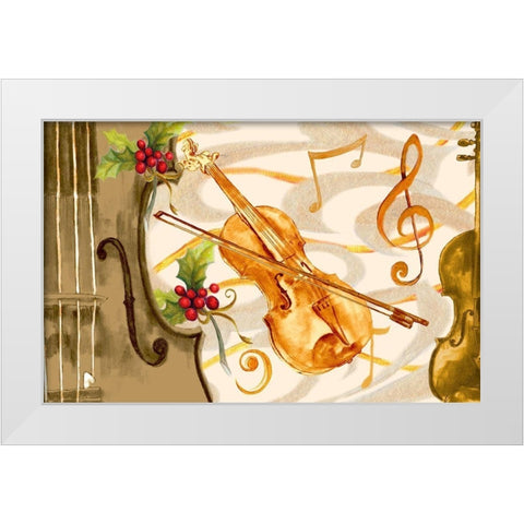 Christmas Music II White Modern Wood Framed Art Print by Gaynor, Janice