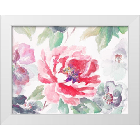 Floral Delicate Spring White Modern Wood Framed Art Print by Loreth, Lanie