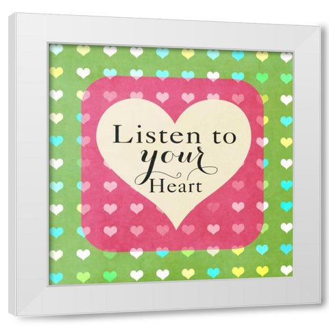 Heart Phrases II White Modern Wood Framed Art Print by Lake, Shelley