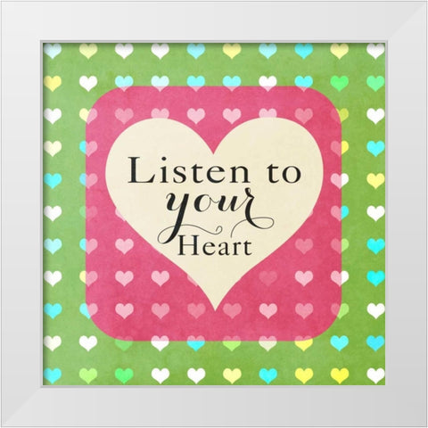 Heart Phrases II White Modern Wood Framed Art Print by Lake, Shelley