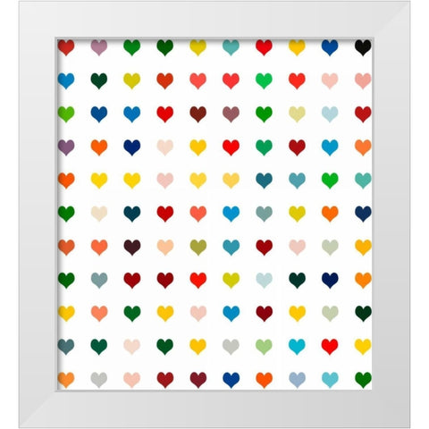 Black Heart White Modern Wood Framed Art Print by Lake, Shelley