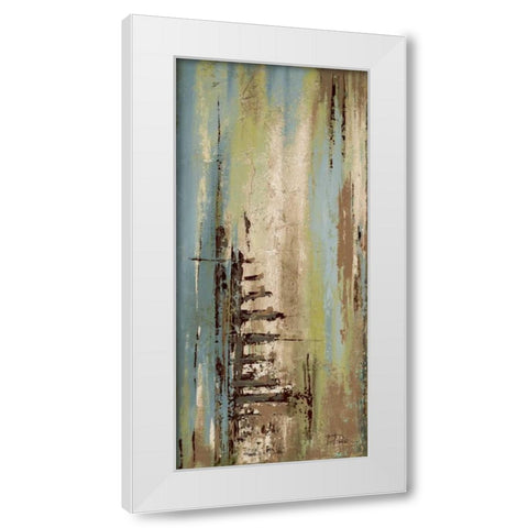The Blue and Green Ones I White Modern Wood Framed Art Print by Pinto, Patricia