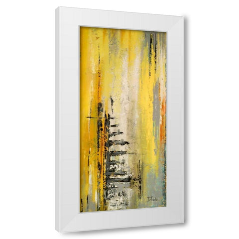 The Yellow and Silver Ones I White Modern Wood Framed Art Print by Pinto, Patricia