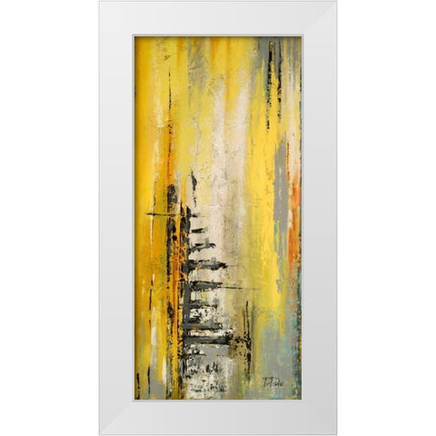 The Yellow and Silver Ones I White Modern Wood Framed Art Print by Pinto, Patricia