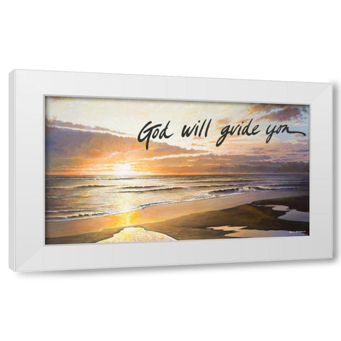 God Will Guide You White Modern Wood Framed Art Print by Nawrocke, Bruce