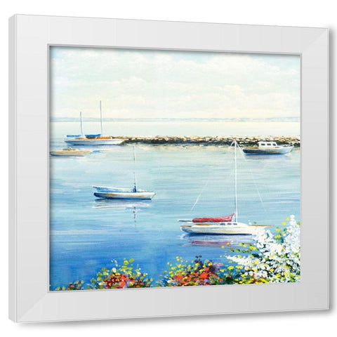 The Marina I White Modern Wood Framed Art Print by Nawrocke, Bruce