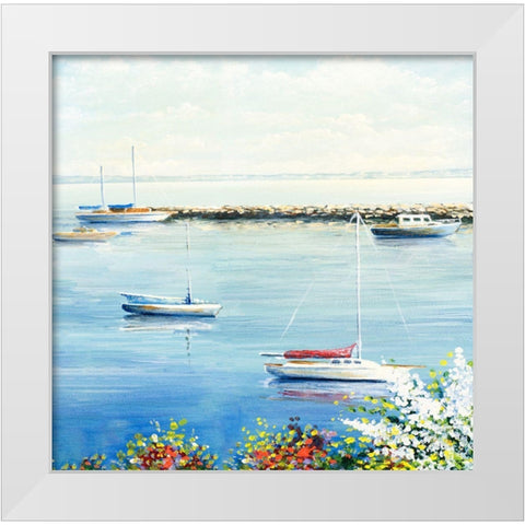 The Marina I White Modern Wood Framed Art Print by Nawrocke, Bruce