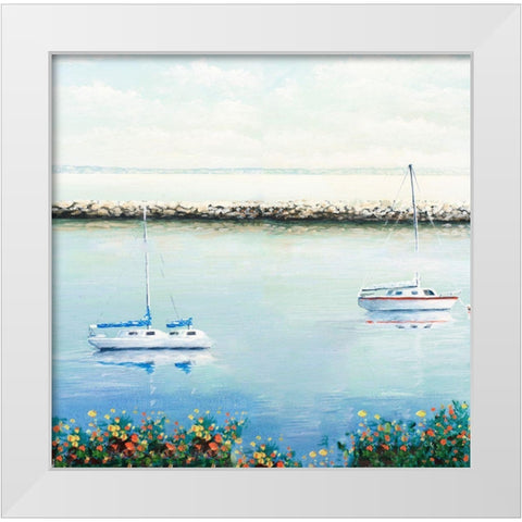 The Marina II White Modern Wood Framed Art Print by Nawrocke, Bruce