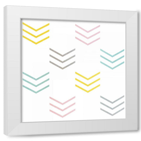 Pastel Pattern II White Modern Wood Framed Art Print by SD Graphics Studio