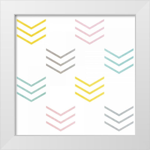 Pastel Pattern II White Modern Wood Framed Art Print by SD Graphics Studio