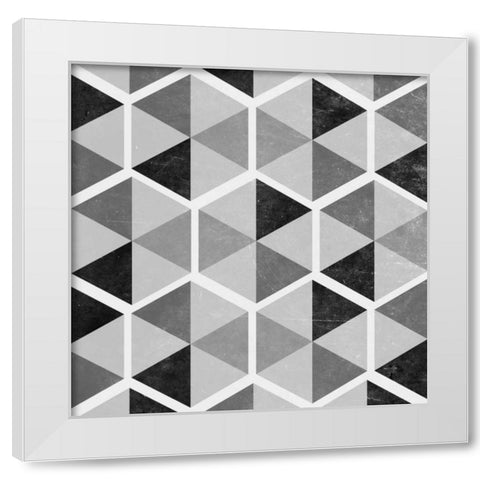 Gray Pattern I White Modern Wood Framed Art Print by Studio, Sd Graphics