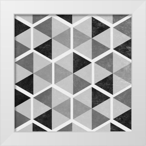 Gray Pattern I White Modern Wood Framed Art Print by Studio, Sd Graphics