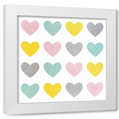 Pastel Pattern I White Modern Wood Framed Art Print by SD Graphics Studio
