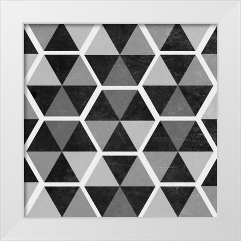 Gray Pattern II White Modern Wood Framed Art Print by Studio, Sd Graphics