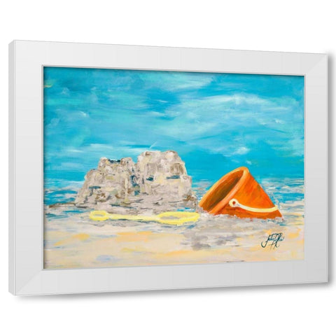 Sandcastles I White Modern Wood Framed Art Print by DeRice, Julie