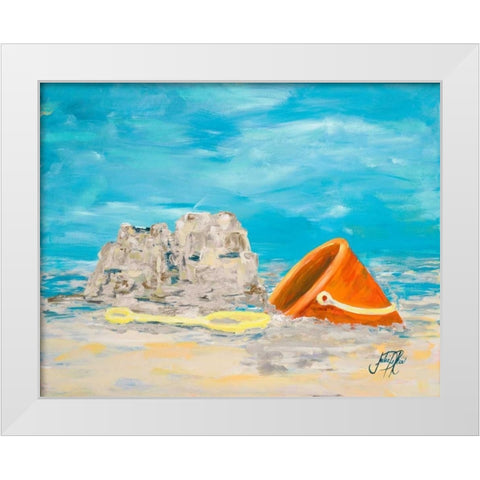 Sandcastles I White Modern Wood Framed Art Print by DeRice, Julie