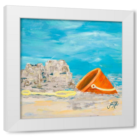 Sandcastles I White Modern Wood Framed Art Print by DeRice, Julie
