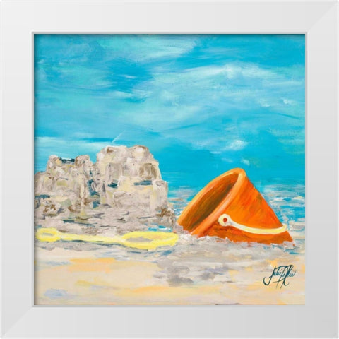 Sandcastles I White Modern Wood Framed Art Print by DeRice, Julie