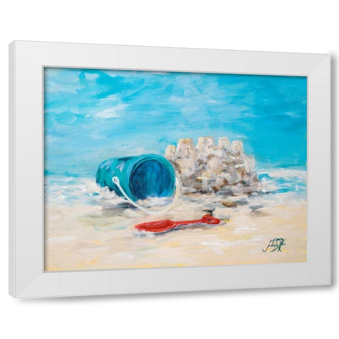 Sandcastles II White Modern Wood Framed Art Print by DeRice, Julie