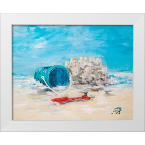 Sandcastles II White Modern Wood Framed Art Print by DeRice, Julie
