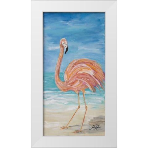 Flamingo II White Modern Wood Framed Art Print by DeRice, Julie