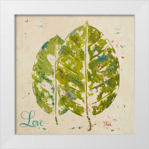 Green Love and Hope I White Modern Wood Framed Art Print by Pinto, Patricia