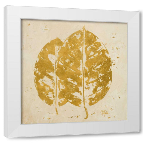 The Gold Ones I White Modern Wood Framed Art Print by Pinto, Patricia