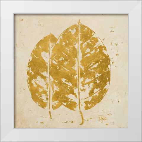 The Gold Ones I White Modern Wood Framed Art Print by Pinto, Patricia