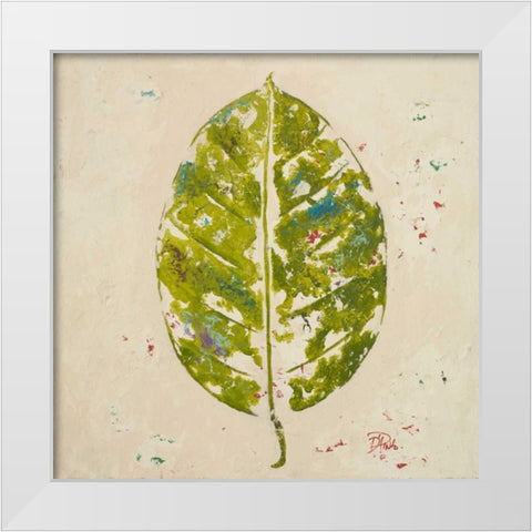 The Green Ones I White Modern Wood Framed Art Print by Pinto, Patricia