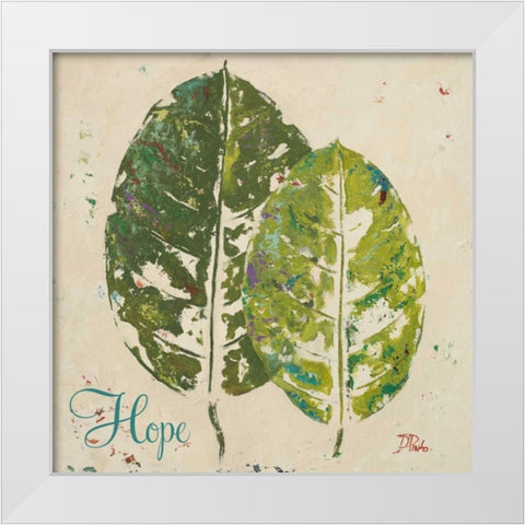 Green Love and Hope II White Modern Wood Framed Art Print by Pinto, Patricia