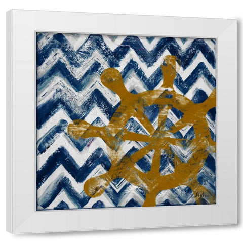 Nautical Chevron II White Modern Wood Framed Art Print by Pinto, Patricia