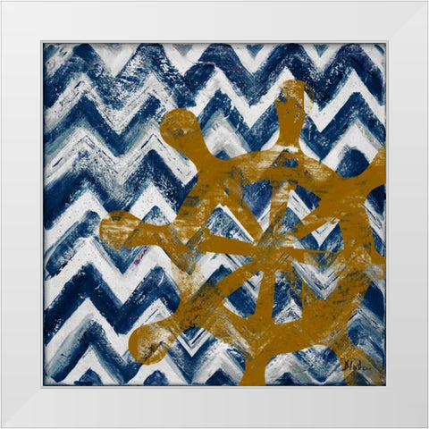 Nautical Chevron II White Modern Wood Framed Art Print by Pinto, Patricia