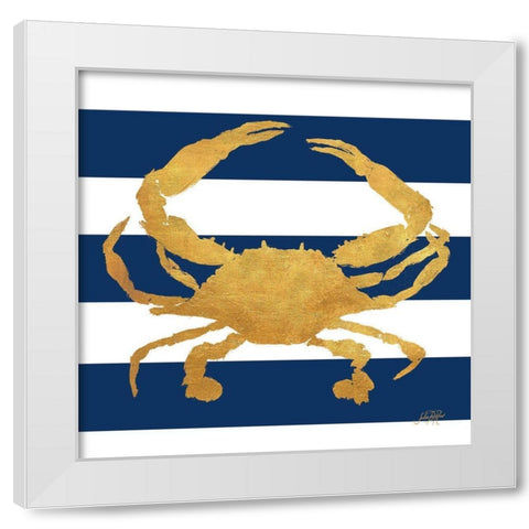 Sea Creatures on Stripes V White Modern Wood Framed Art Print by DeRice, Julie