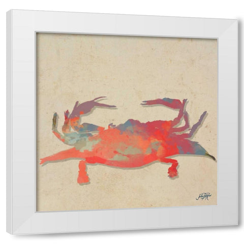 Sea Creatures on Tan I White Modern Wood Framed Art Print by DeRice, Julie