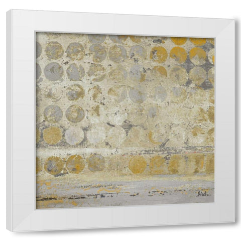 Dots on Gold White Modern Wood Framed Art Print by Pinto, Patricia