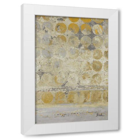 Dots on Gold II White Modern Wood Framed Art Print by Pinto, Patricia