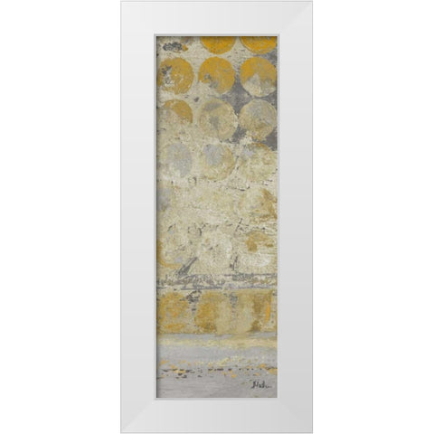 Dots on Gold Panel II White Modern Wood Framed Art Print by Pinto, Patricia