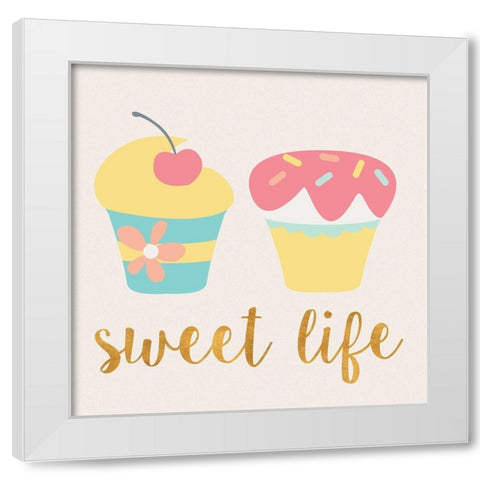 Cupcakes I White Modern Wood Framed Art Print by SD Graphics Studio